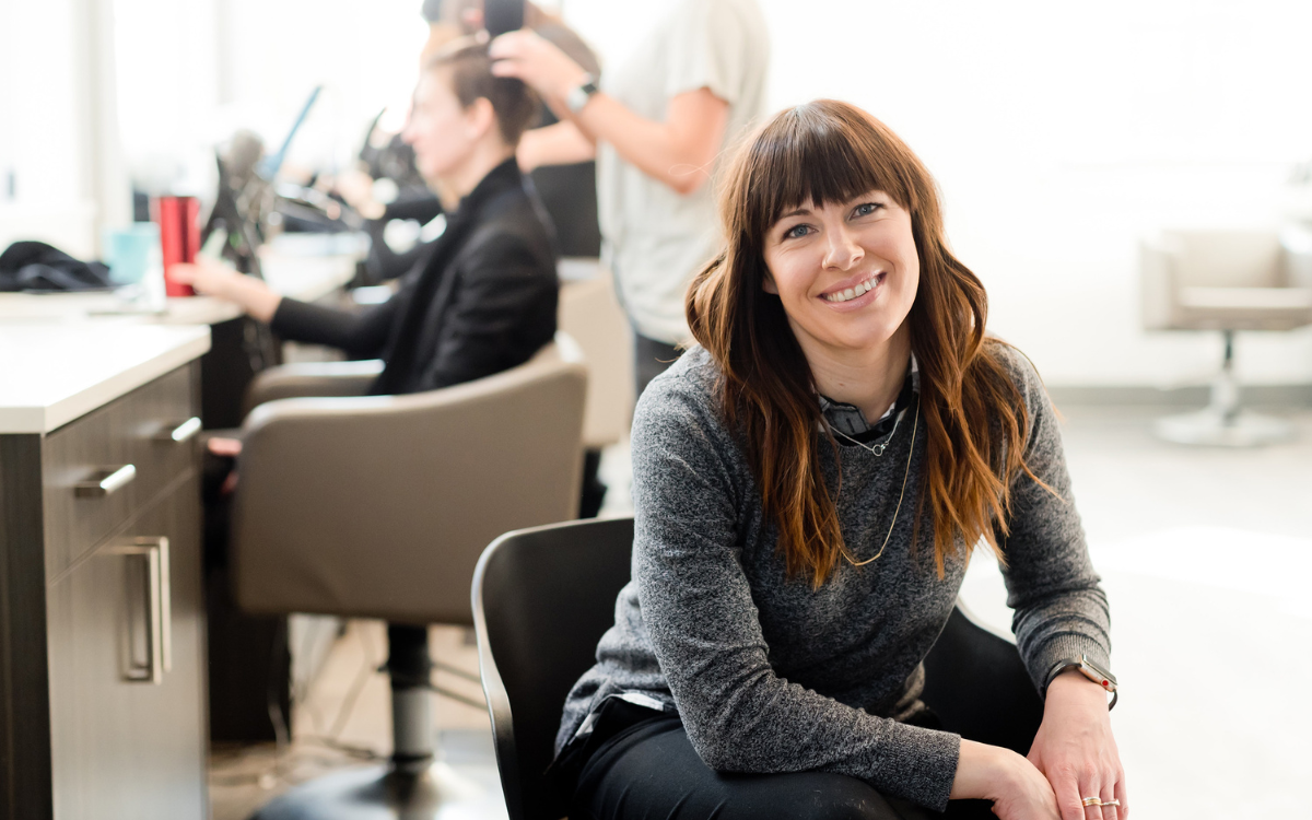 A small business owner in her salon